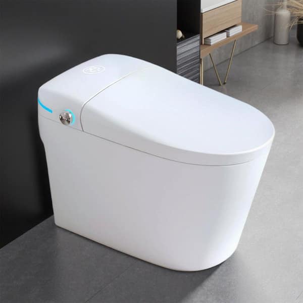 1.28 GPF Elongated Smart Toilet Bidet with Tank Built In with Heated Seat Warm Water Auto Open/Close Lid In White