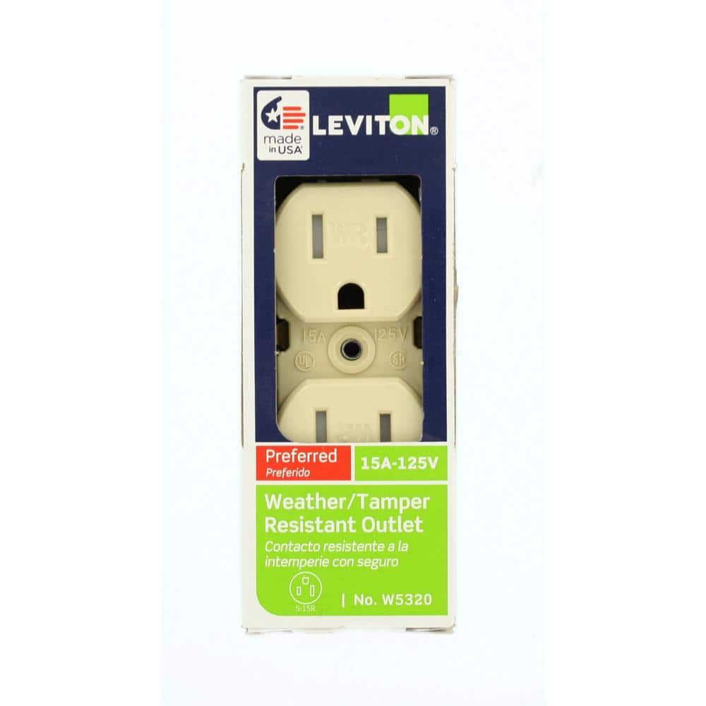Ivory Tamper Resistant Duplex Outlet with Wall Plate