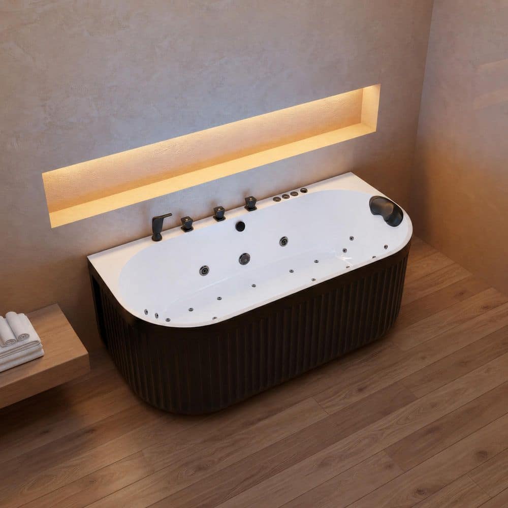 ANZZI 67 in. x 32 in. Combination Bathtub with Center Drain in
