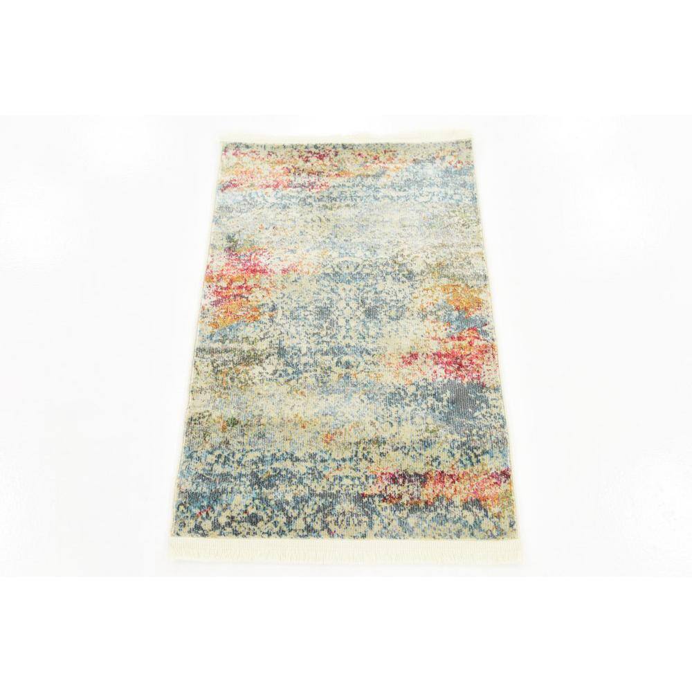 Ivory and Gray-Beige 8' x 10' Rectangular Easy-Care Synthetic Rug
