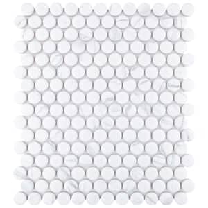 Carrione Penny Matte Carrara 9-3/4 in. x 11-1/2 in. Porcelain Mosaic Tile (8.0 sq. ft./Case)