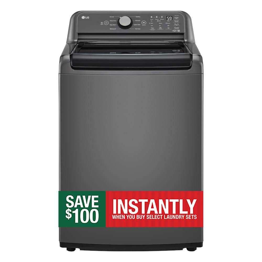 LG 5.0 cu. ft. Top Load Washer in Middle Black with Impeller, NeverRust Drum and TurboDrum Technology