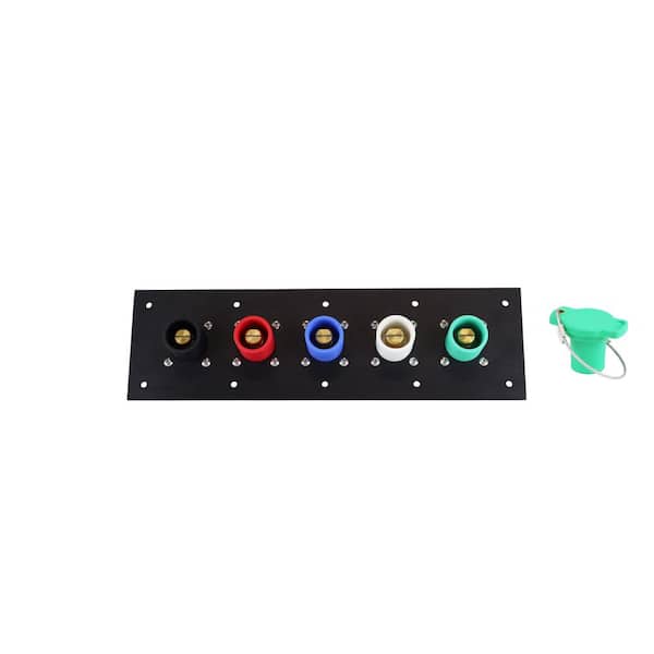 400 Amp 120/208-Volt Aluminum Series 16 Male Camlock Panel with Caps and Double Set Screws 2/0-4/0 AWG