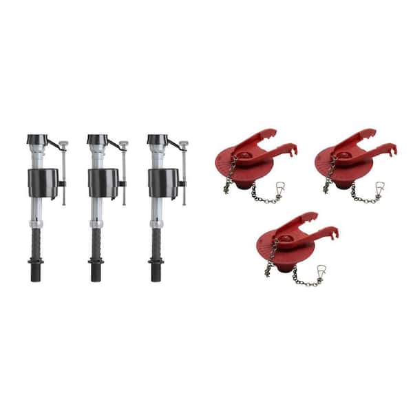 400A Universal Toilet Fill Dual Flush Valve (3-Pack) and 2 in. PerforMAX Toilet Flapper (3-Pack) Combo