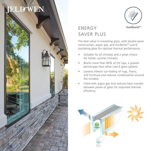 JELD-WEN 72 in. x 80 in. W-5500 White Clad Wood Right-Hand 15-Lite