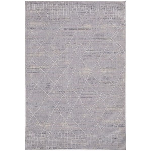 Gray 2 ft. x 3 ft. Striped Area Rug