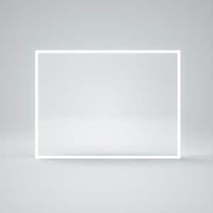 Luna 48 in. W x 36 in. H Rectangular Frameless LED Wall Bathroom Vanity Mirror in Satin Sliver