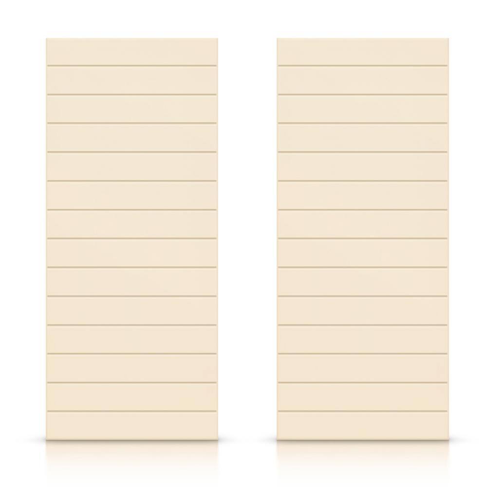 60 in. x 80 in. Hollow Core Beige Stained Composite MDF Interior Double Closet Sliding Doors price history on PriceWatchPro