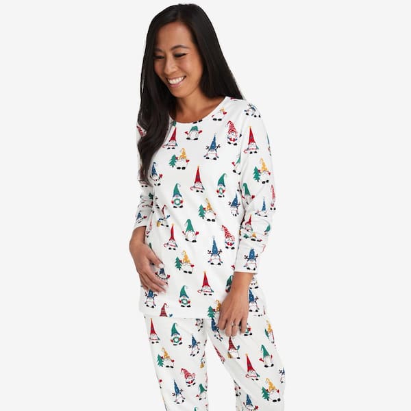 The Company Store Company Cotton Printed Women's Extra Large White Multi Pajama Set