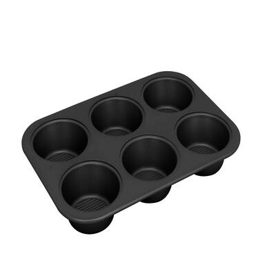 13 in. x 9 in. Stainless Steel 6-Cup Muffin Baking Pan. Nonstick, Heat Resistant, Dishwasher Safe