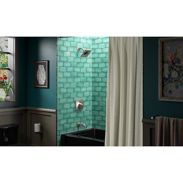 Contemporary Single-Handle 1-Spray Tub and Shower Faucet in Vibrant Brushed Nickel (Valve Included)