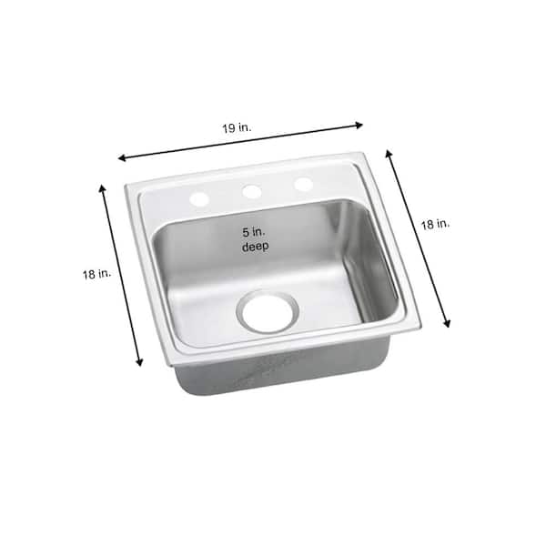 Lustertone 19 in. Drop-in Single Bowl 18-Gauge Stainless Steel Kitchen ADA Sink Only