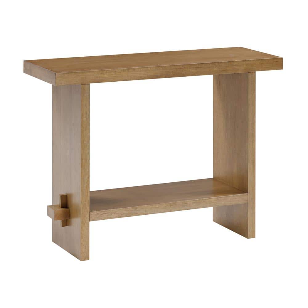 Virgo Light Brown Wood Console Table with Storage