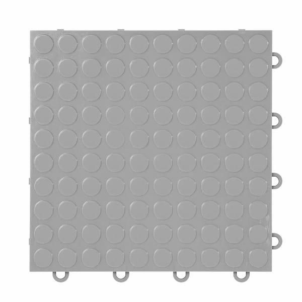 Nitro Coin 3/8 in. Garage Tiles, Gunmetal, 12 in. x 12 in., 52-Pack, Covers 52 sq. ft., Interlocking Floor Tiles