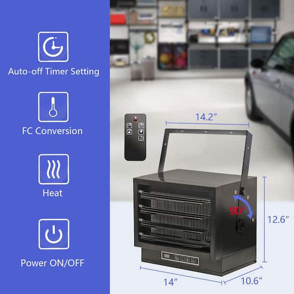 29,010 BTU 8500-Watt 240V Ceiling/Wall Mount Electric Garage Heater with Remote Control