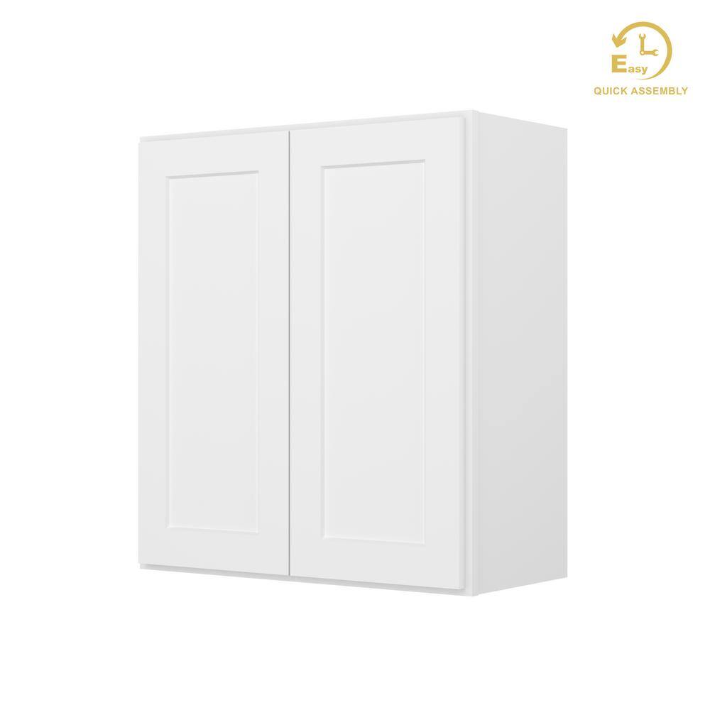 Easy-DIY 27 in. W x 12 in. D x 30 in. H Ready to Assemble Wall Kitchen Cabinet in Shaker White 2-Doors 2-Shelves price history on PriceWatchPro