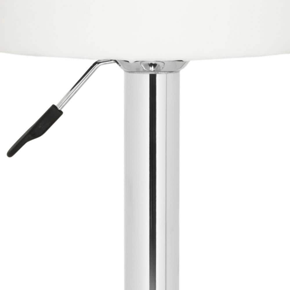 White Adjustable Swivel Backless Metal Bar Stool