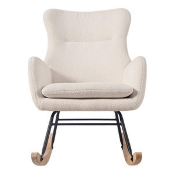Dovelina 22 in. W Beige Rocking Upholstered Chairs with Cushions Arm