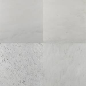 Greecian White 18 in. x 18 in. Honed Marble Floor and Wall Tile (11.25 sq. ft./Case)