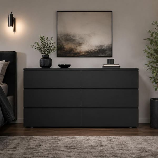 matte black dresser Richmond Ridged 5 Drawer Dresser, - daals Drawer front dimensions Four Hands Millie 9 Drawer
