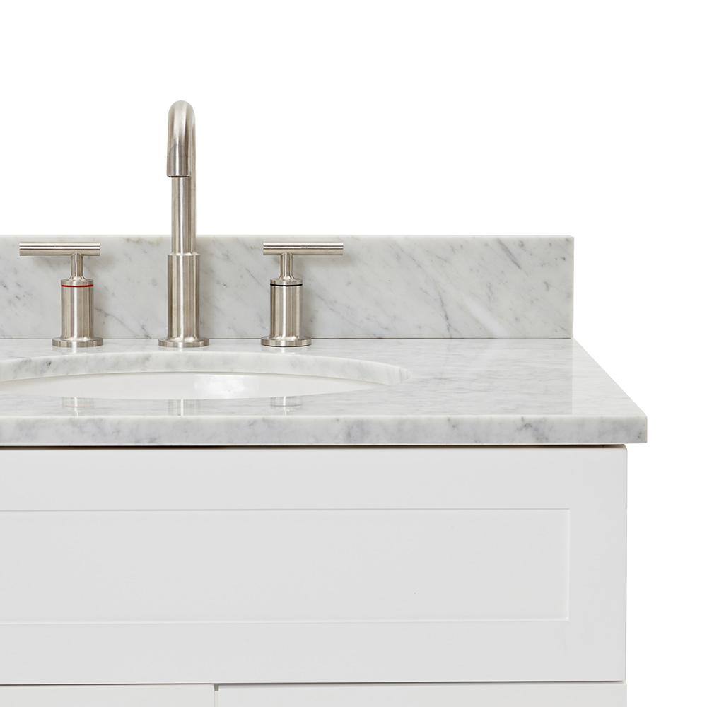 Hamlet 43" White Carrara Marble Single Vanity Set