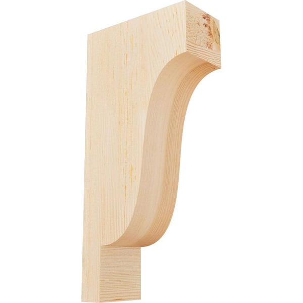 Ekena Millwork 3-1/2 in. x 8 in. x 16 in. Douglas Fir Newport Smooth Corbel