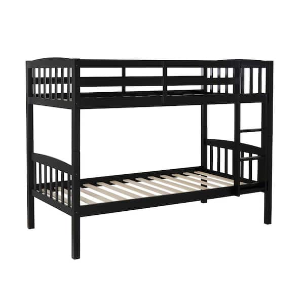 Linon Home Decor Poppy Black Twin over Twin Bunk Bed