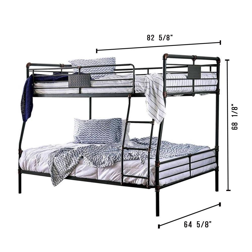 William's Home Furnishing Olga I Full/Queen Antique Black Bunk Bed CM ...