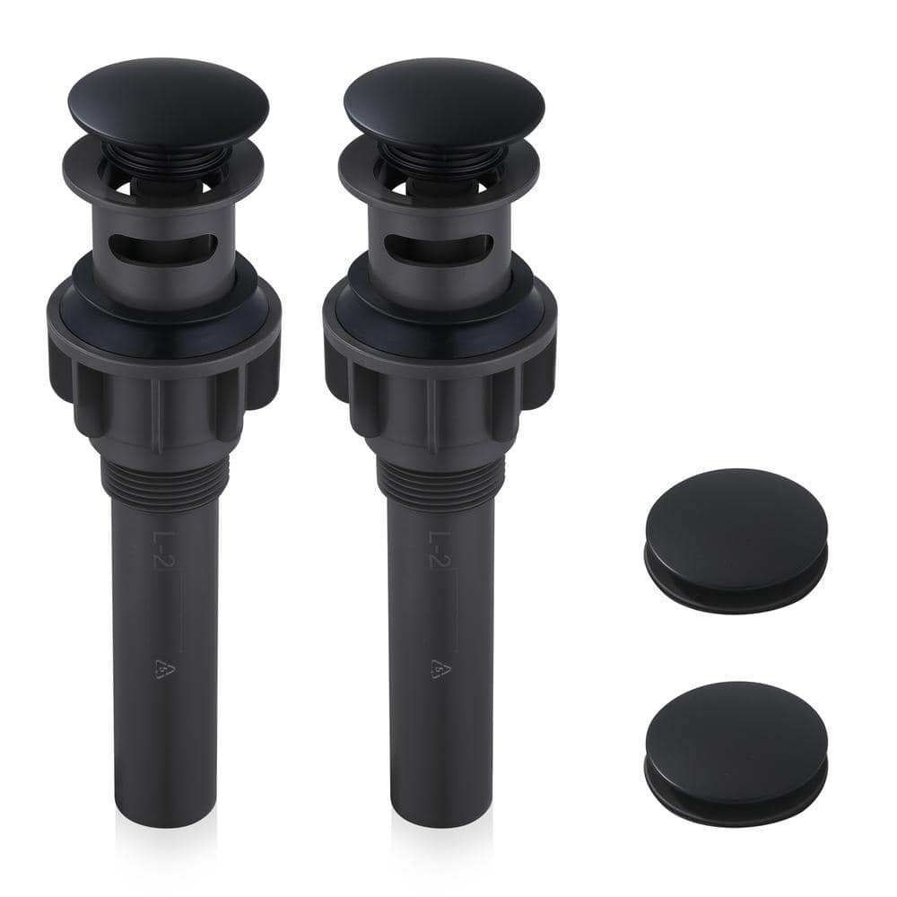 Bathroom Sink Pop Up Drain with Overflow in Black (2-Pack) price history on PriceWatchPro