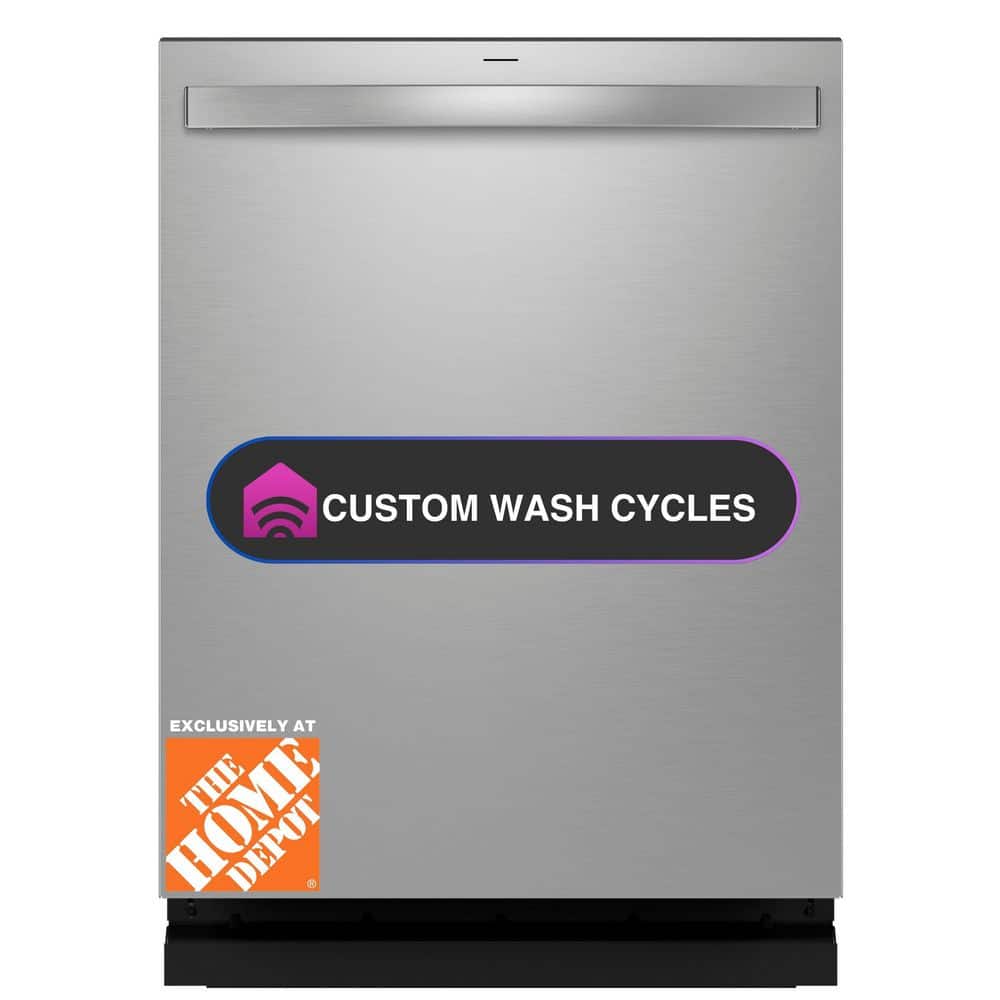 Profile 24 in. Smart Built-In Top Control Fingerprint Resistant Stainless Dishwasher with Microban Technology, 45 dBA