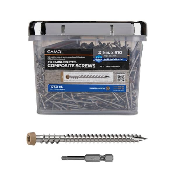 #10 2-1/2 in. 316 Stainless Steel Star Drive Tan Composite Deck Screws (1750-Count)