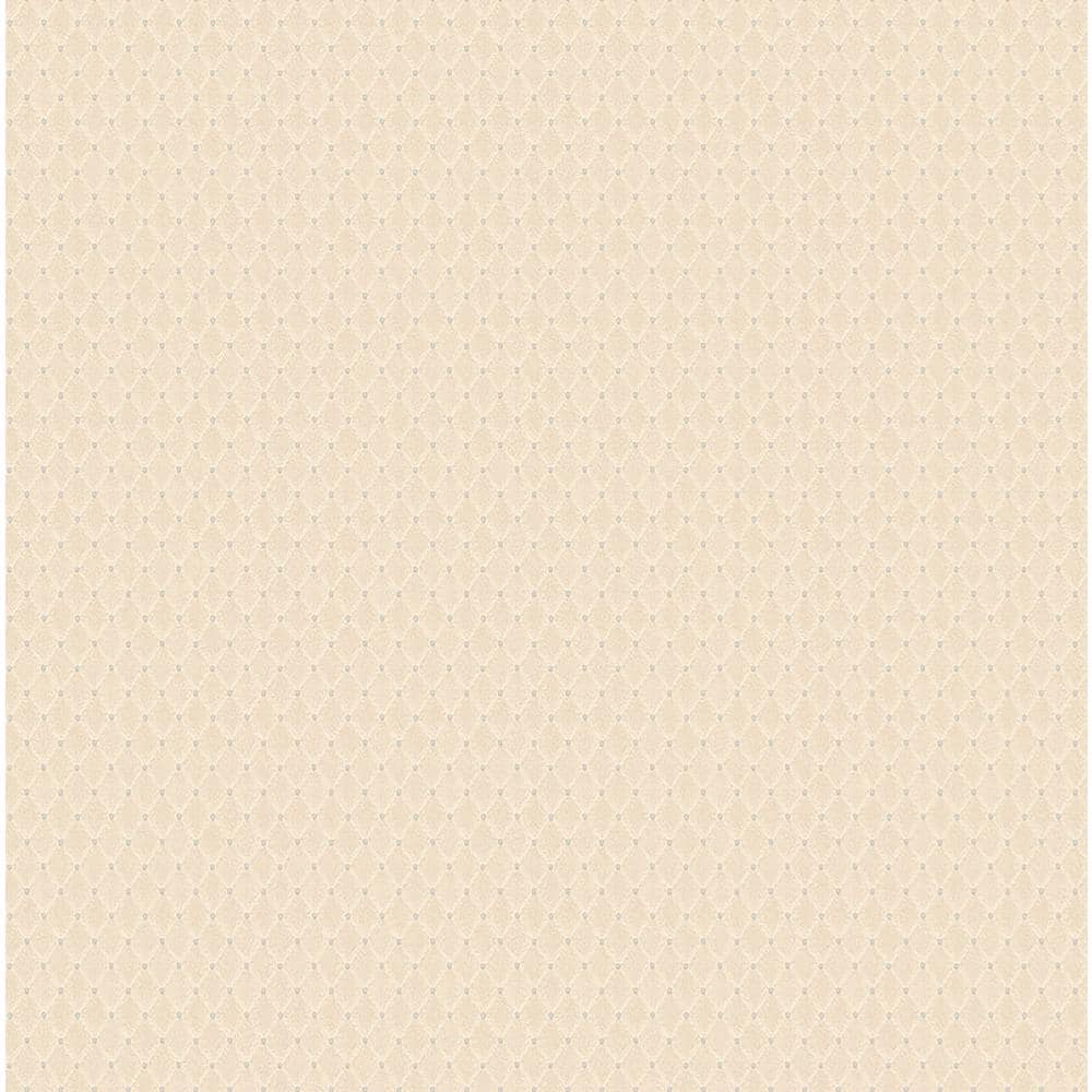 Ornamenta 2 Beige/Greige Diamond Motif Design Non-Pasted Vinyl on Paper Mat