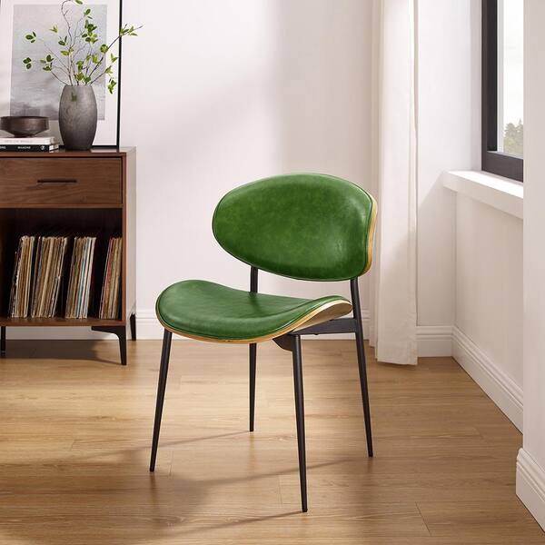 Faux Leather Bentwood Dining Chair Set of 2 Green