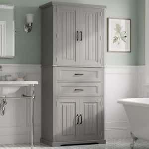 Ximuprmy 30 in. W x 16 in. D x 71 in. H White Freestanding Linen