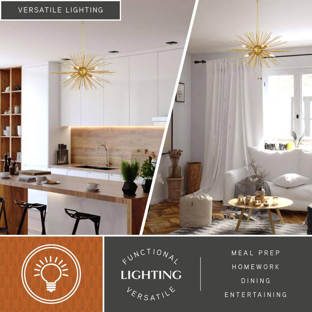 Elegant Gold 28" Glass Pendant Light for Modern Spaces