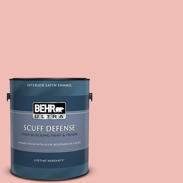 BEHR ULTRA 1 gal. #BIC-04 Pink Taffy Extra Durable Satin Enamel Interior Paint & Primer