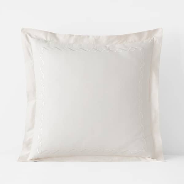The Company Store Legends Luxury Marcella Cream Egyptian Cotton Sateen Euro Sham