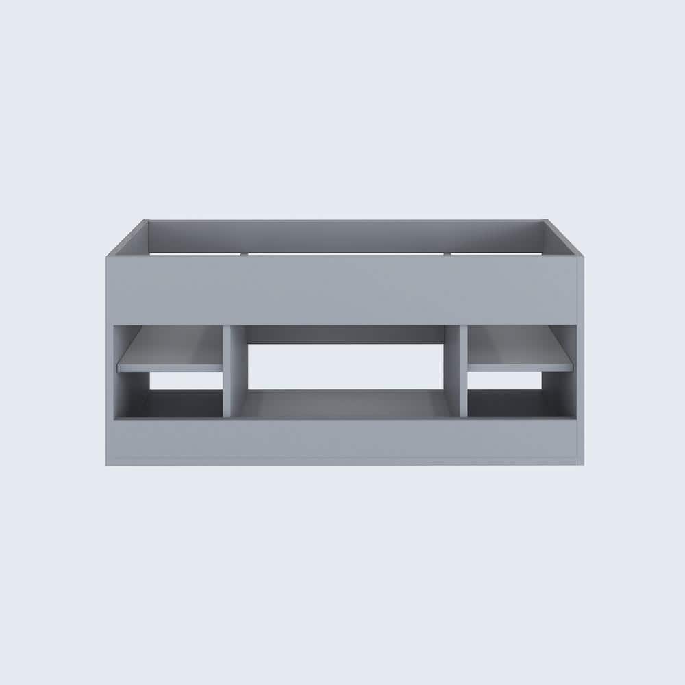 Gray 48" Wall-Mounted Floating Bathroom Vanity with Ceramic Top