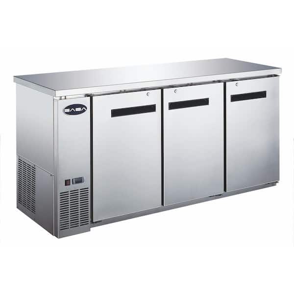 SABA 72 in. W 19.6 cu. ft. Commercial Solid Door Under Back Bar Cooler Refrigerator in Stainless Steel