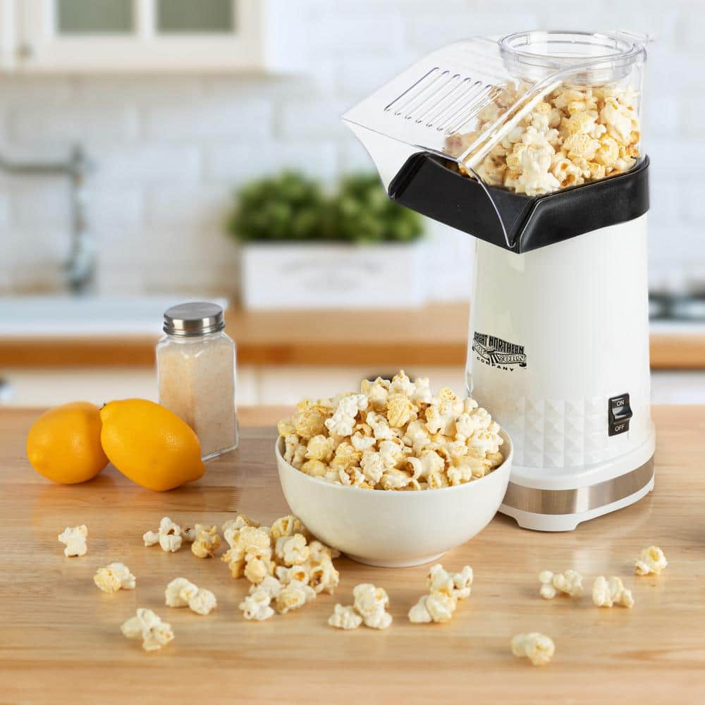 GREAT NORTHERN 1200-Watt 4 oz. White Hot Air Popper Popcorn Machine