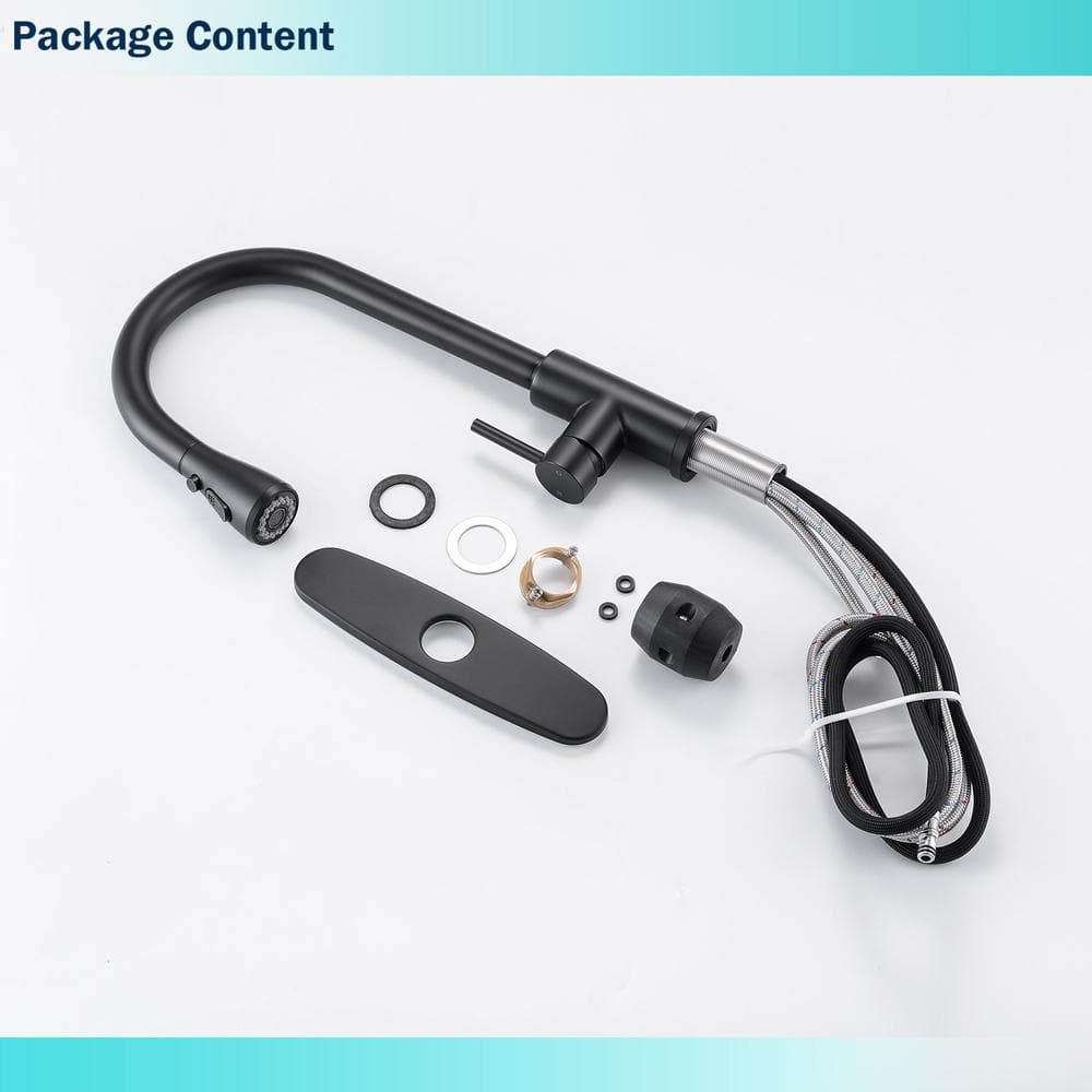 Matte Black Stainless Steel Pull Down Kitchen Faucet