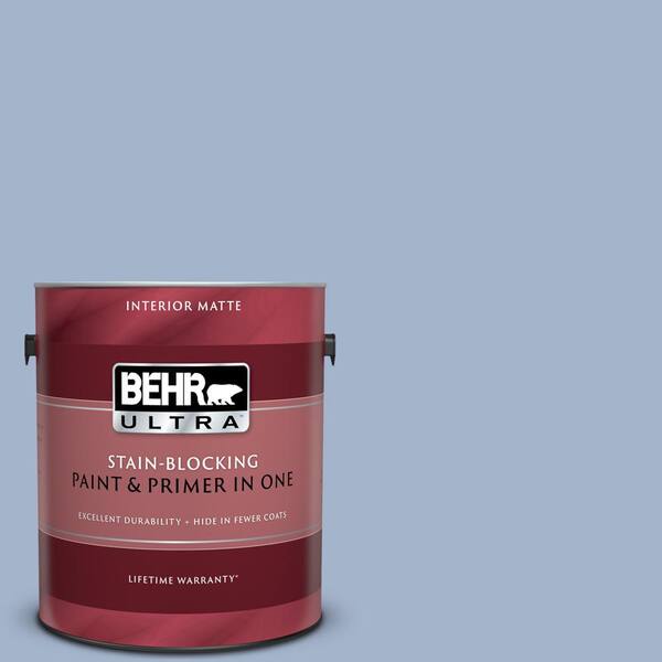 BEHR ULTRA 1 gal. #UL240-9 Ballroom Blue Matte Interior Paint and Primer in One