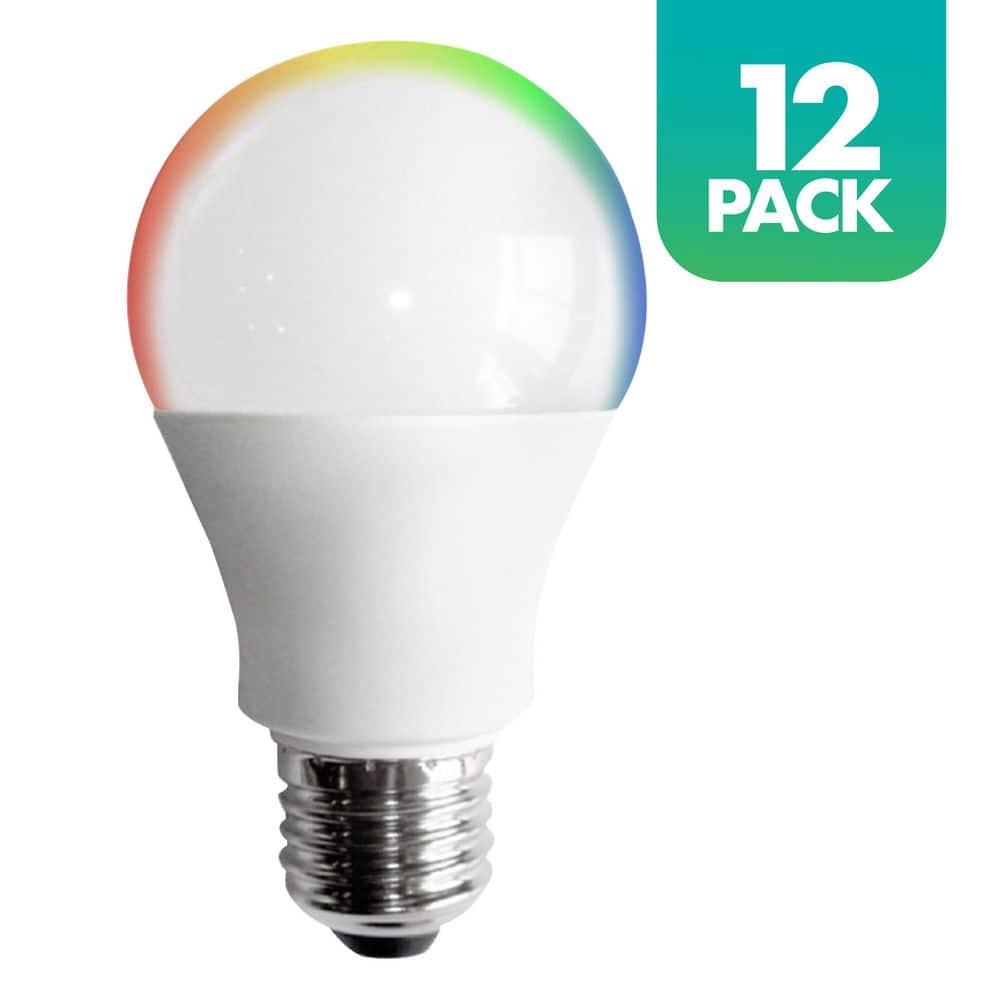 Am Conservation 60-Watt Equivalent A19 Smart Dimmable LED Light Bulb, 2700K Soft White Light to 6500K Daylight, 12-Pack
