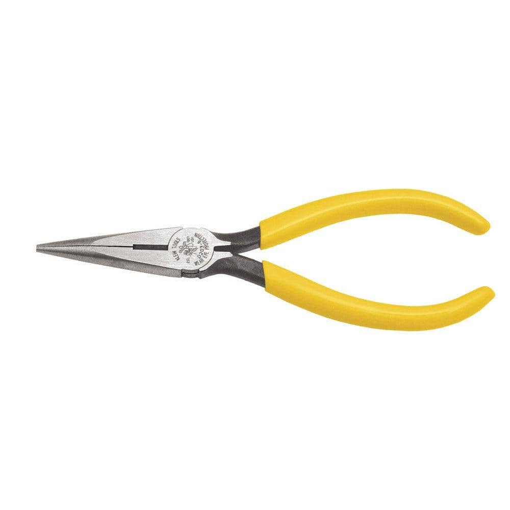 Klein Tools 6 in. Standard Side Cutting Long Nose Pliers D203-6 - The Home  Depot