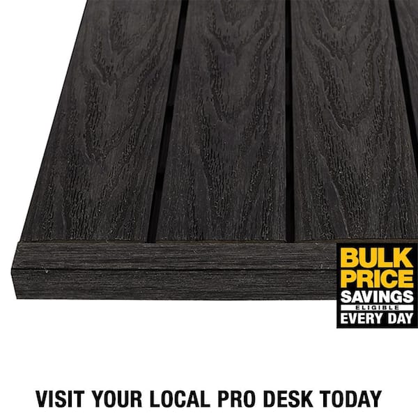 1/12 ft. x 1 ft. Quick Deck Composite Deck Tile Straight Trim in Hawaiian Charcoal (4-Pieces/Box)