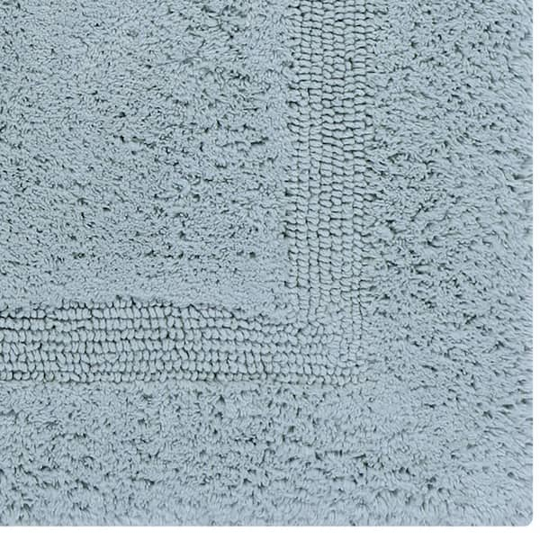 Better Trends Granada Collection 20 in. x 60 in. Blue 100% Cotton Runner Bath Rug