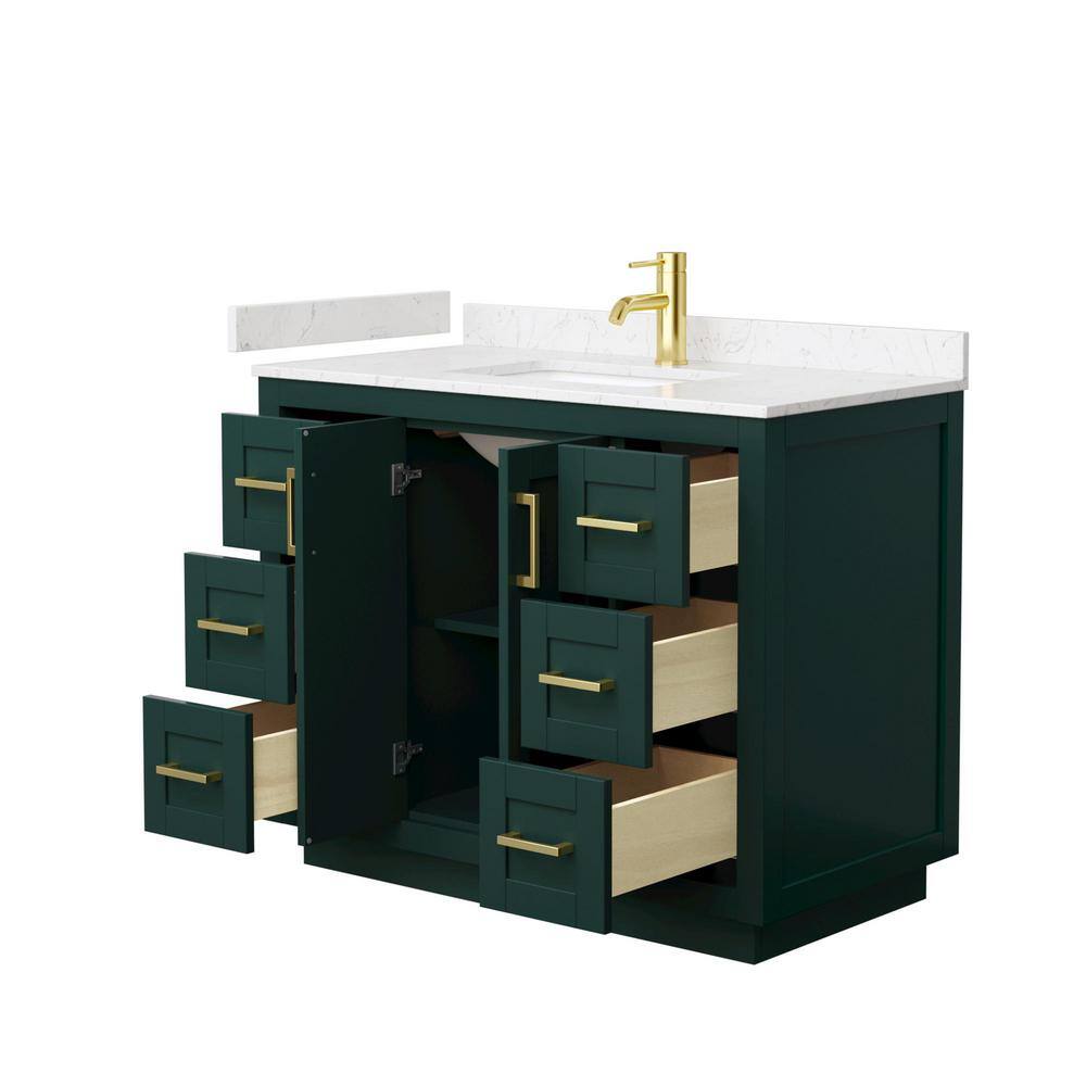 Miranda 42" Green Freestanding Single Bathroom Vanity with Marble Top