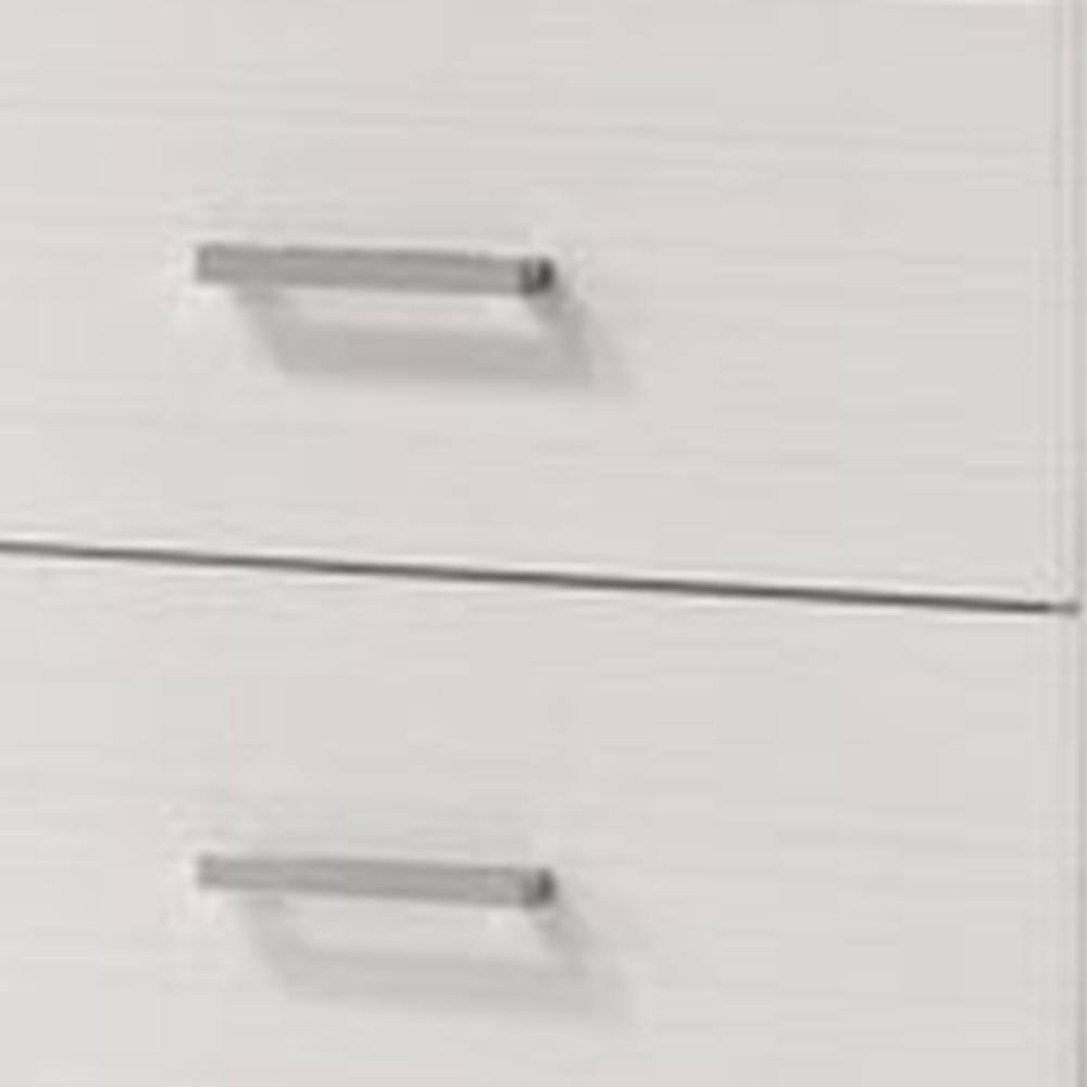 White 2-Drawer Nightstand with Metal Bar Handles