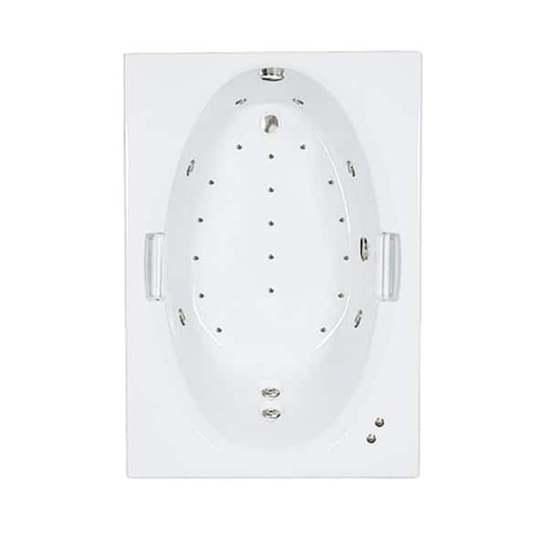 Comfortflo 60 in. x 42 in. Acrylic Rectangular Drop-in Whirlpool and Air Bathtub with Reversible Drain in White