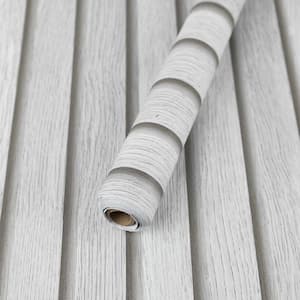 White Wood Slat Grain Peel and Stick Removable Vinyl Wallpaper Roll 2 Rolls (Covers 25.48 sq.ft.)